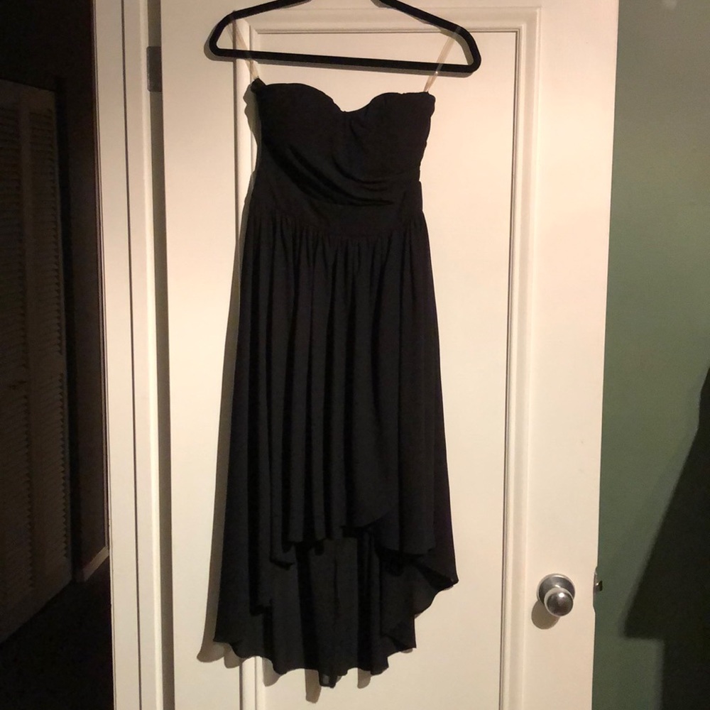 Black Strapless High / Low Dress